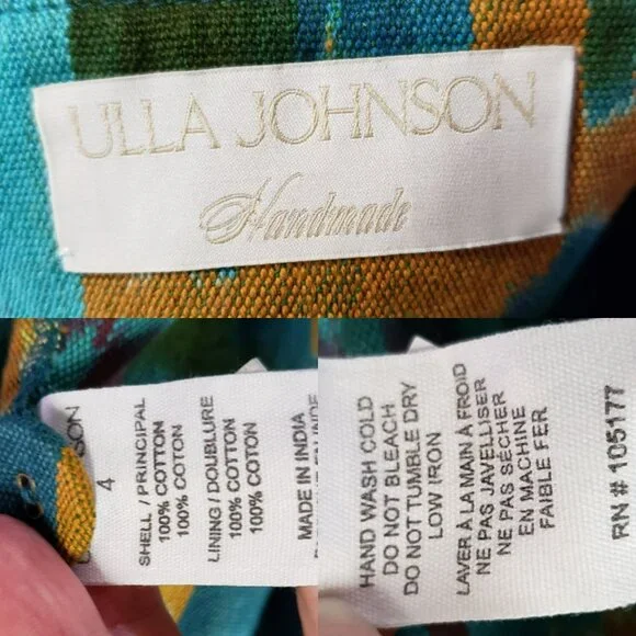 COPY - Ulla Johnson Navi Byzantine Midi Wrap Skirt Blue Yellow Green Fall Ikat … - Picture 6 of 14